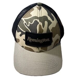 Remington Ammo Hat Logo Baseball Snapback‎ Cap Trucker Black Tan Camo Gun Range